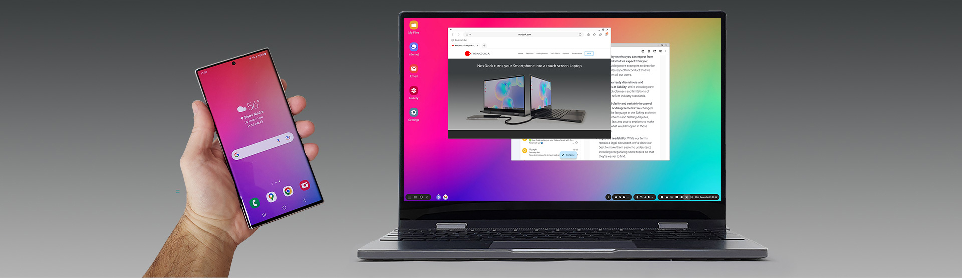 نحوه اتصال لپتاپ به موبایل برای اینترنت، فایل و نمایشگر 1 lapdock nexdock wireless