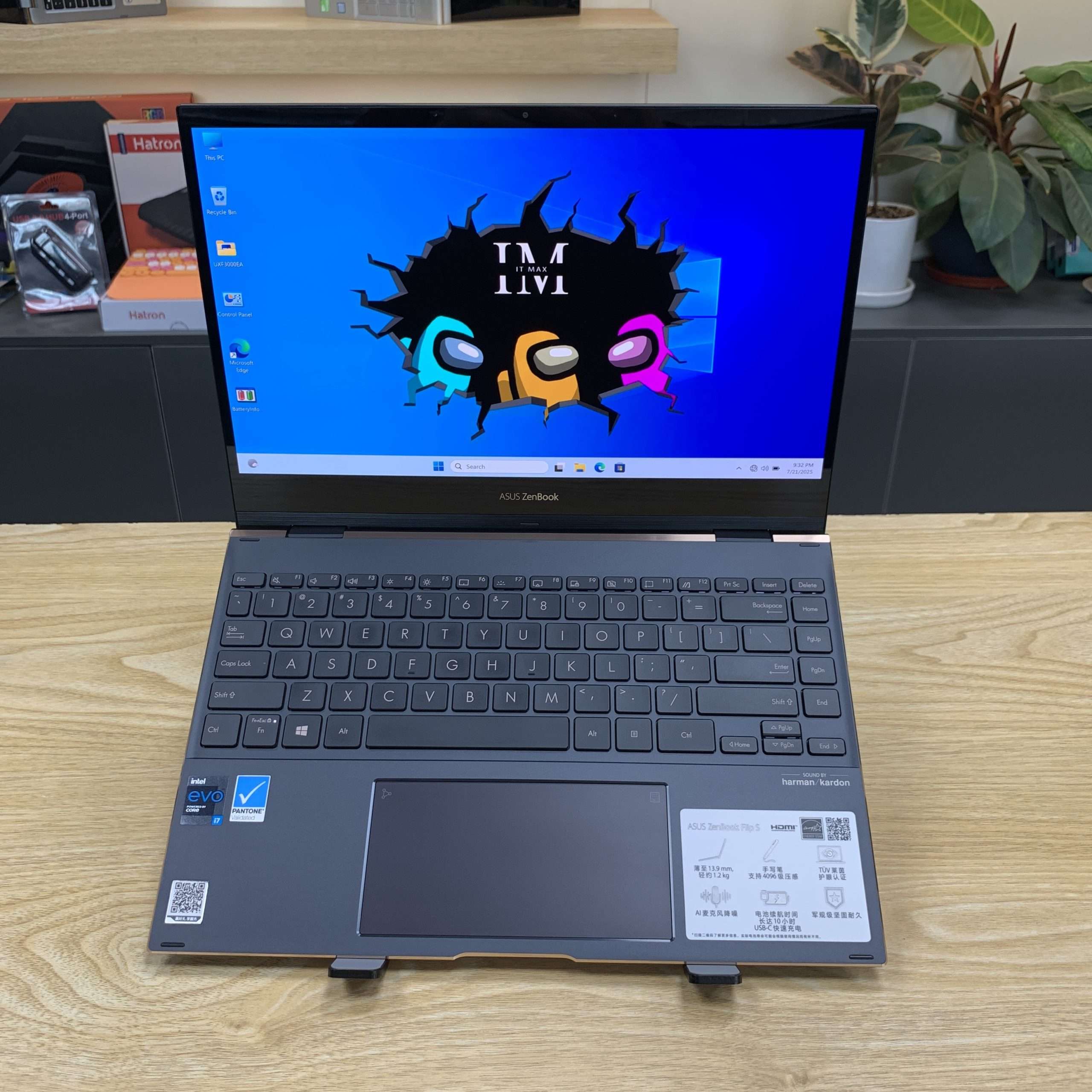 لپ تاپ ایسوس مدل Asus ZenBook Flip S UXF3000EA CI7 16GB 512SSD