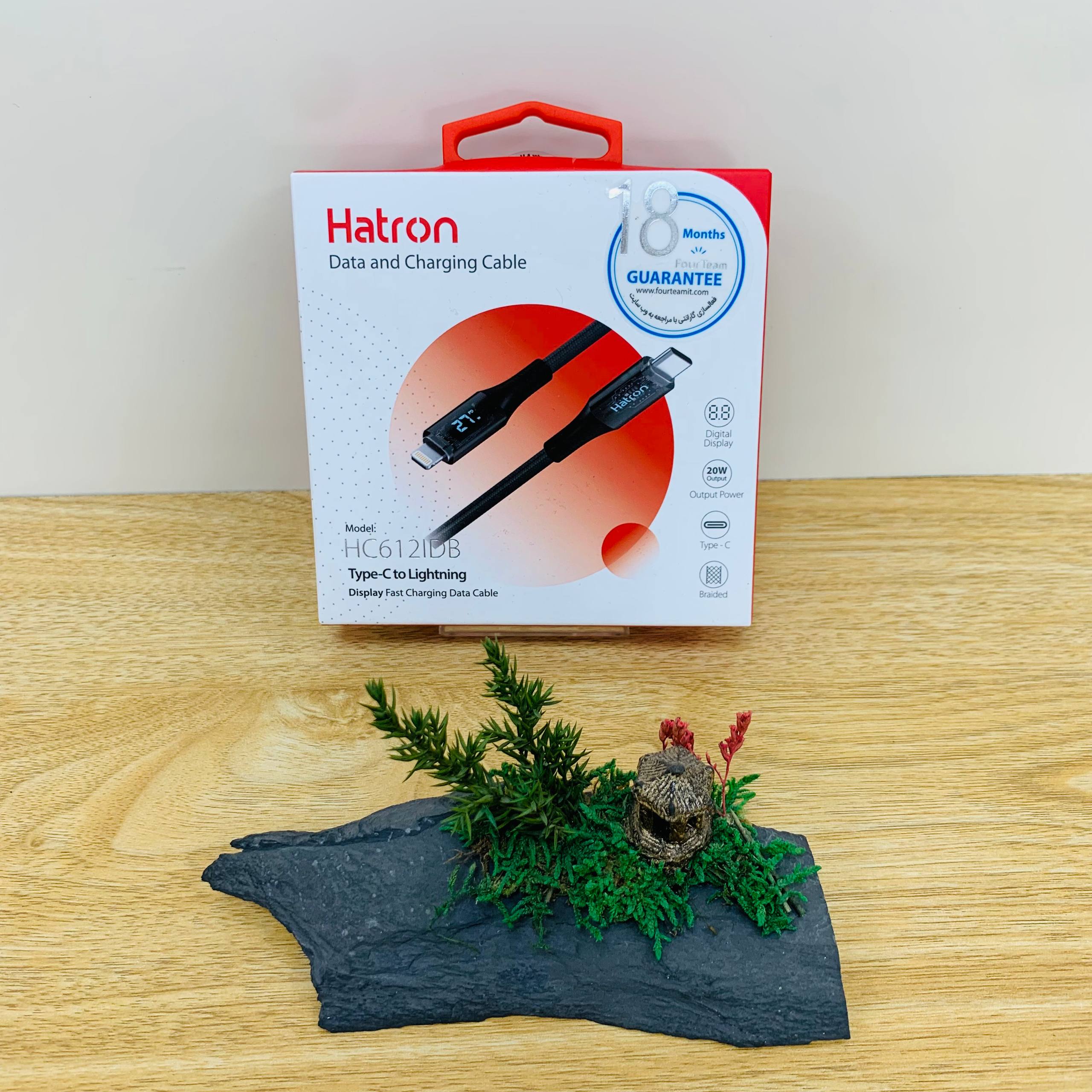کابل تبدیل USB-C به لایتنینگ هترون مدل Hatron HC612IDB